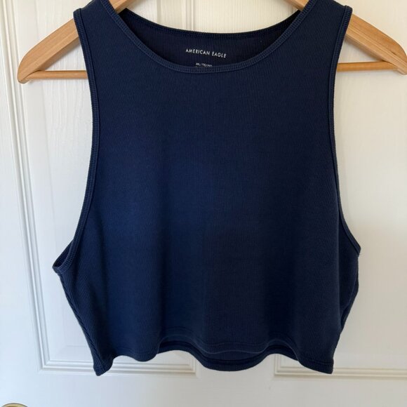 American Eagle cropped boxy navy blue tank top in XXL - Picture 1 of 6